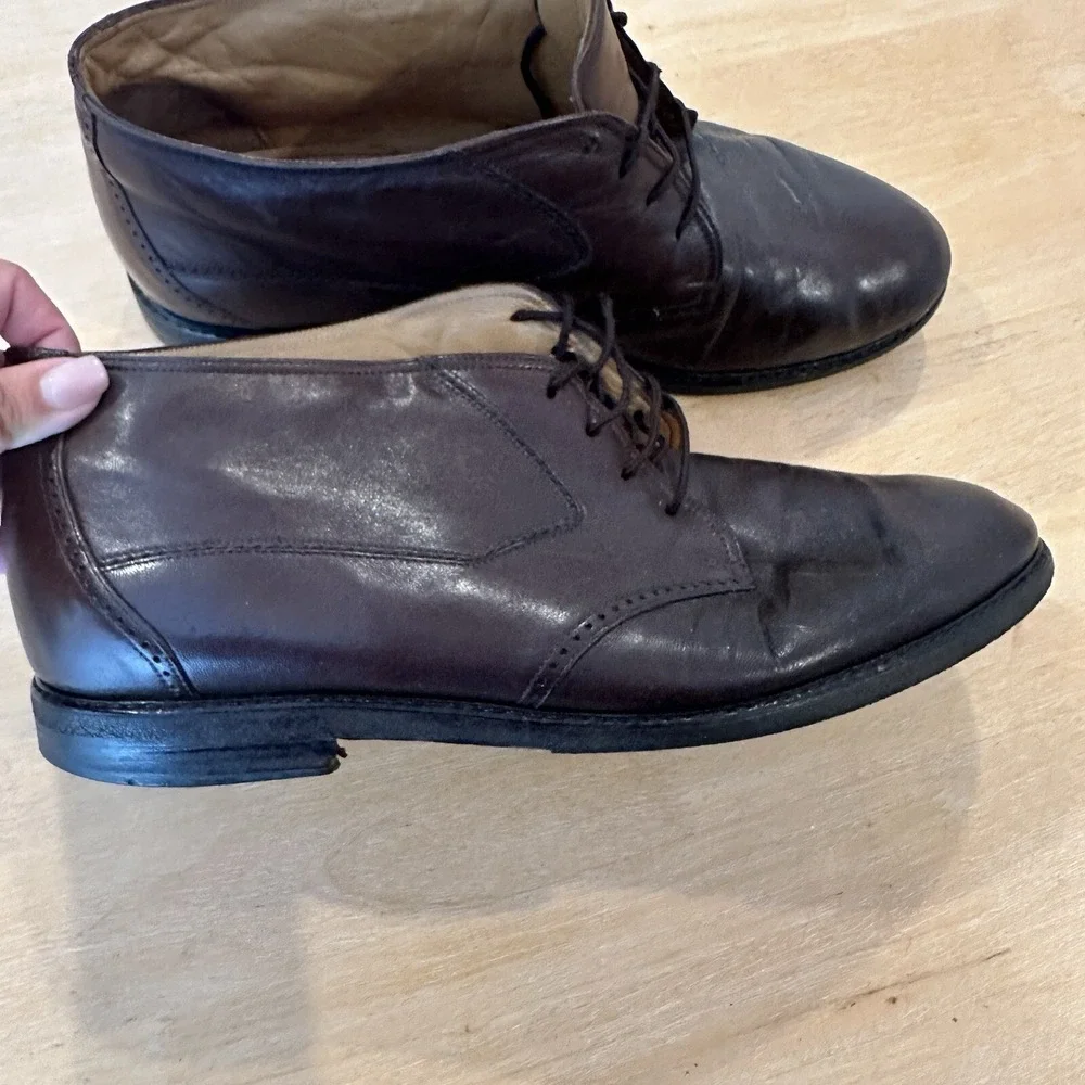 VINTAGE BALLY SHEFFIELD HIGH TOP MEN'S SHOE - BROWN size 11M